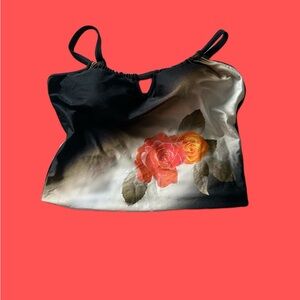 Stunning Tankini top, beautiful rose design worn twice. Elegant sheek swimwear!